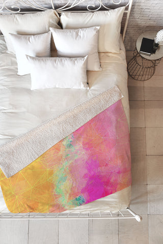 Sheila Wenzel-Ganny Modern Pastel Rainbow Cascade Fleece Throw Blanket