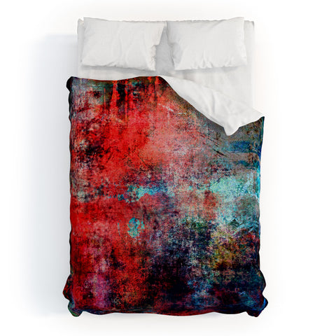 Sheila Wenzel-Ganny Modern Red Abstract Duvet Cover