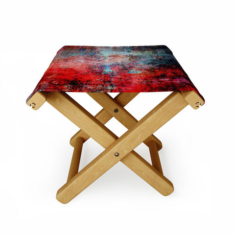 Sheila Wenzel-Ganny Modern Red Abstract Folding Stool