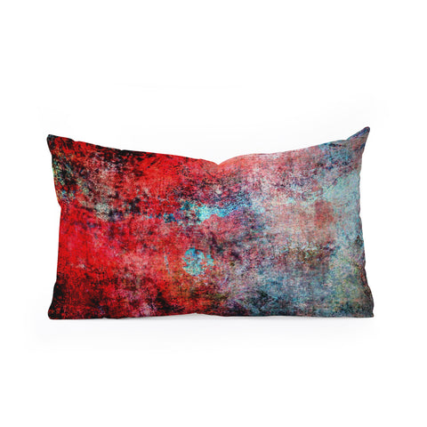 Sheila Wenzel-Ganny Modern Red Abstract Oblong Throw Pillow