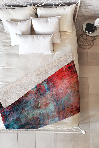 Sheila Wenzel-Ganny Modern Red Abstract Fleece Throw Blanket