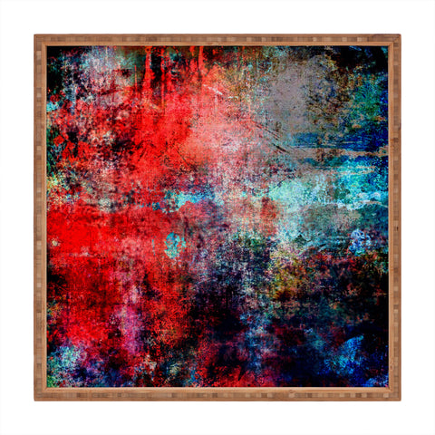 Sheila Wenzel-Ganny Modern Red Abstract Square Tray