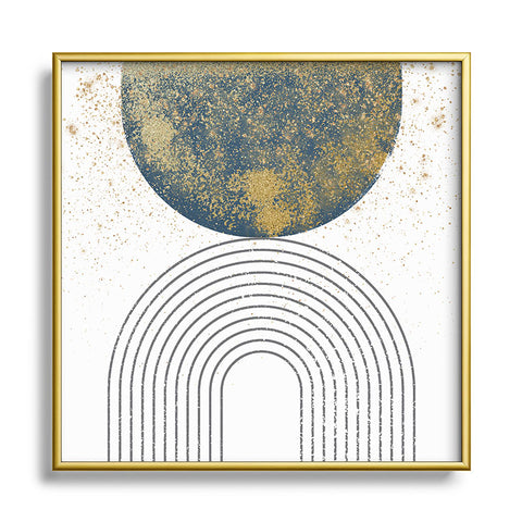 Sheila Wenzel-Ganny Moon Stardust Rainbow Metal Square Framed Art Print