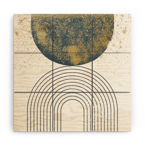 Sheila Wenzel-Ganny Moon Stardust Rainbow Wood Wall Mural