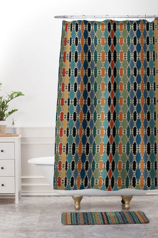 Sheila Wenzel-Ganny Moroccan Braided Abstract Shower Curtain And Mat