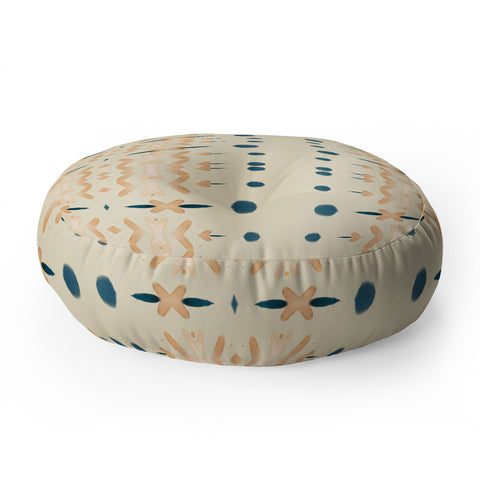 Sheila Wenzel-Ganny Mud Cloth Neutral Floor Pillow Round