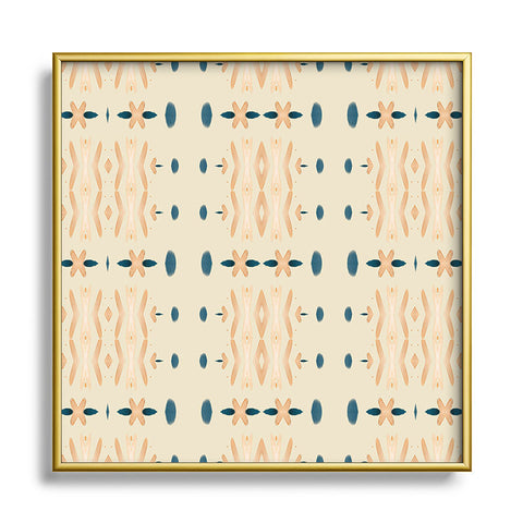 Sheila Wenzel-Ganny Mud Cloth Neutral Metal Square Framed Art Print