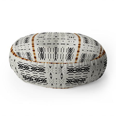 Sheila Wenzel-Ganny MudCloth Tribal Western Floor Pillow Round