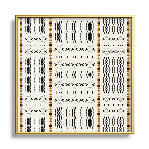 Sheila Wenzel-Ganny MudCloth Tribal Western Metal Square Framed Art Print