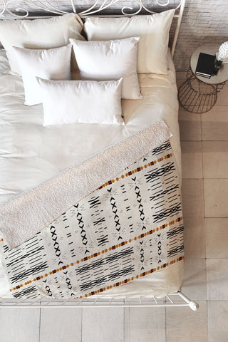 Sheila Wenzel-Ganny MudCloth Tribal Western Fleece Throw Blanket