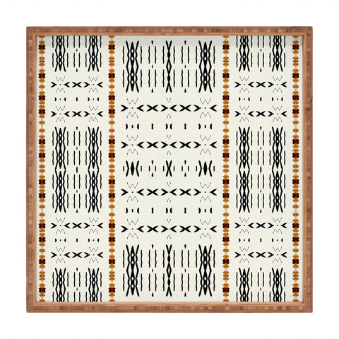 Sheila Wenzel-Ganny MudCloth Tribal Western Square Tray