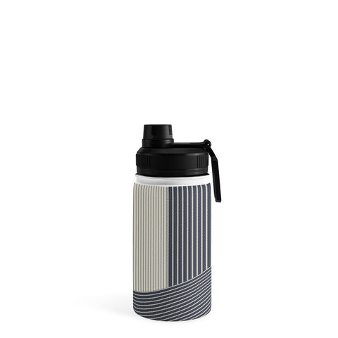 Sheila Wenzel-Ganny Mystic Grey Overlap Stripes Water Bottle