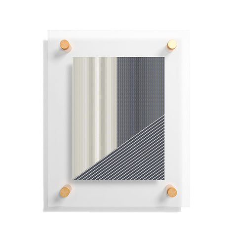 Sheila Wenzel-Ganny Mystic Grey Overlap Stripes Floating Acrylic Print