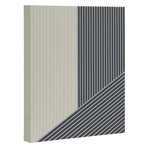 Sheila Wenzel-Ganny Mystic Grey Overlap Stripes Art Canvas