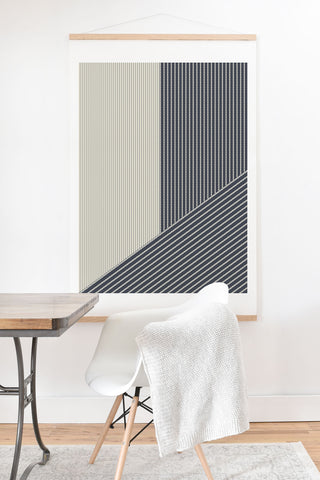 Sheila Wenzel-Ganny Mystic Grey Overlap Stripes Art Print And Hanger