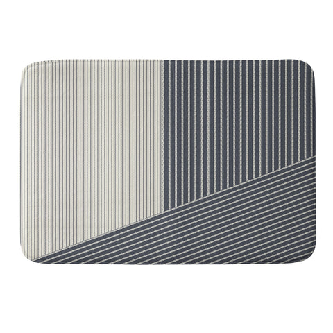 Sheila Wenzel-Ganny Mystic Grey Overlap Stripes Memory Foam Bath Mat