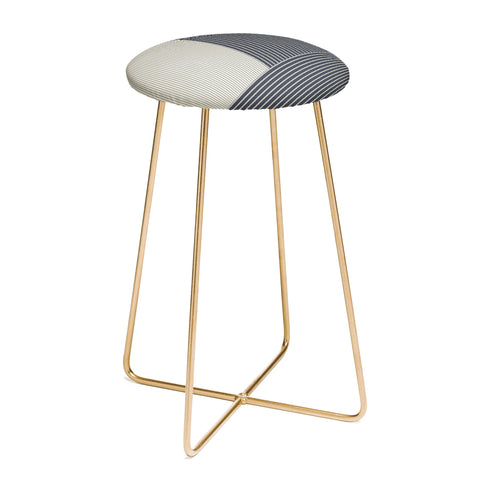 Sheila Wenzel-Ganny Mystic Grey Overlap Stripes Counter Stool