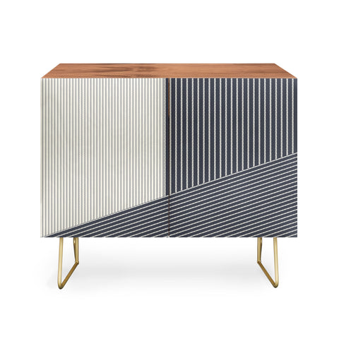 Sheila Wenzel-Ganny Mystic Grey Overlap Stripes Credenza