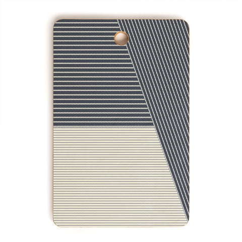 Sheila Wenzel-Ganny Mystic Grey Overlap Stripes Cutting Board Rectangle