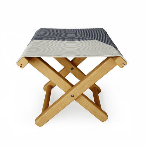 Sheila Wenzel-Ganny Mystic Grey Overlap Stripes Folding Stool