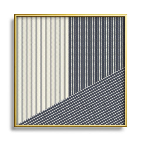 Sheila Wenzel-Ganny Mystic Grey Overlap Stripes Metal Square Framed Art Print