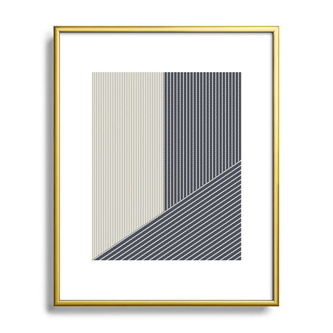 Sheila Wenzel-Ganny Mystic Grey Overlap Stripes Metal Framed Art Print