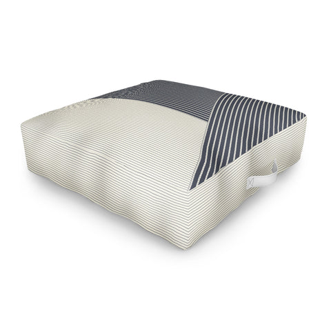 Sheila Wenzel-Ganny Mystic Grey Overlap Stripes Outdoor Floor Cushion