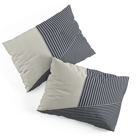 Sheila Wenzel-Ganny Mystic Grey Overlap Stripes Pillow Shams