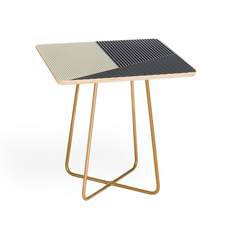 Sheila Wenzel-Ganny Mystic Grey Overlap Stripes Side Table