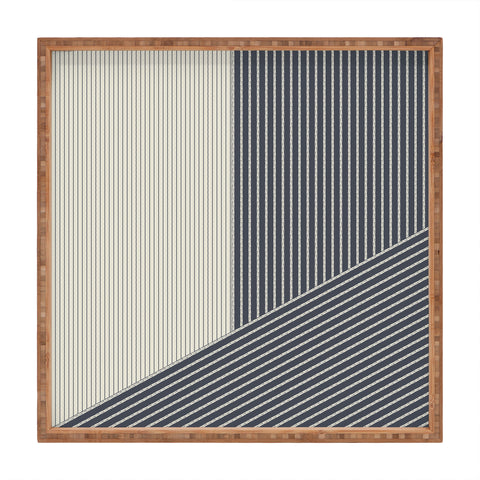 Sheila Wenzel-Ganny Mystic Grey Overlap Stripes Square Tray
