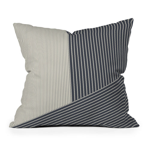 Sheila Wenzel-Ganny Mystic Grey Overlap Stripes Throw Pillow