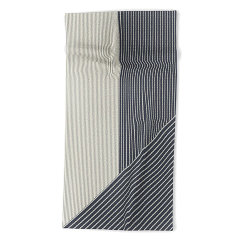 Sheila Wenzel-Ganny Mystic Grey Overlap Stripes Beach Towel