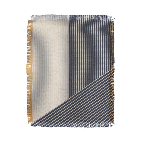 Sheila Wenzel-Ganny Mystic Grey Overlap Stripes Throw Blanket