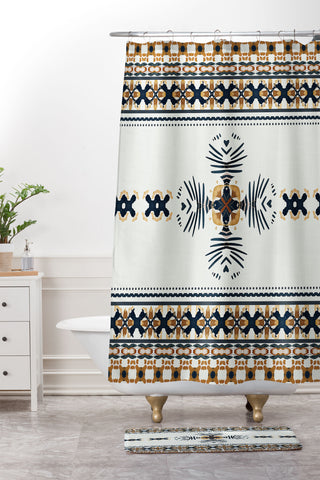 Sheila Wenzel-Ganny Native Geo Pattern Shower Curtain And Mat