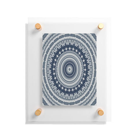 Sheila Wenzel-Ganny Navy Grey Mandala Floating Acrylic Print