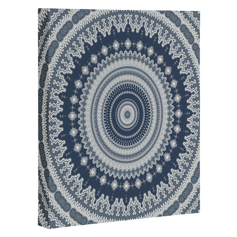Sheila Wenzel-Ganny Navy Grey Mandala Art Canvas