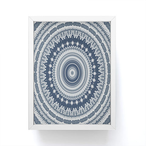 Sheila Wenzel-Ganny Navy Grey Mandala Framed Mini Art Print