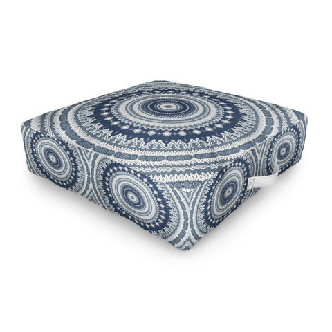 Sheila Wenzel-Ganny Navy Grey Mandala Outdoor Floor Cushion