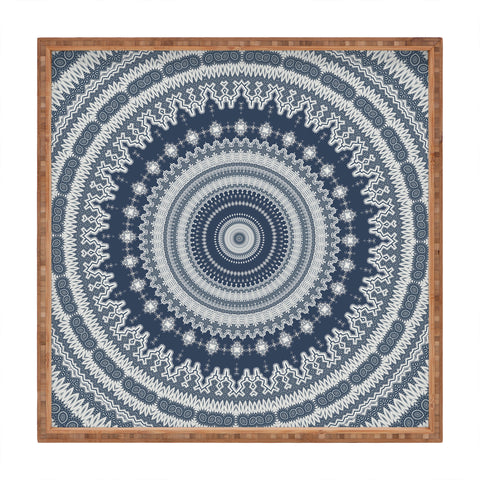 Sheila Wenzel-Ganny Navy Grey Mandala Square Tray