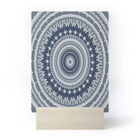Sheila Wenzel-Ganny Navy Grey Mandala Mini Art Print