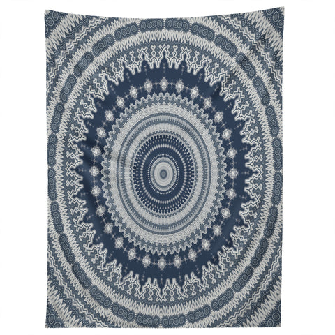 Sheila Wenzel-Ganny Navy Grey Mandala Tapestry