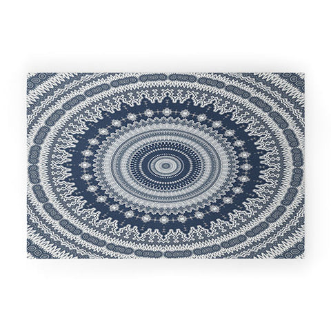 Sheila Wenzel-Ganny Navy Grey Mandala Welcome Mat