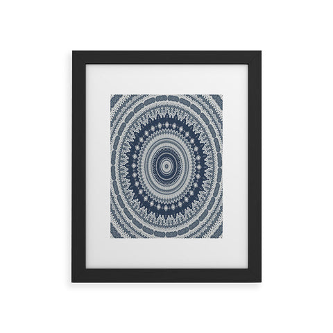 Sheila Wenzel-Ganny Navy Grey Mandala Framed Art Print