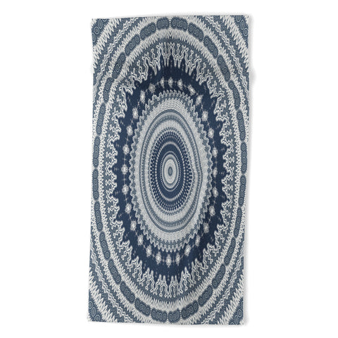 Sheila Wenzel-Ganny Navy Grey Mandala Beach Towel