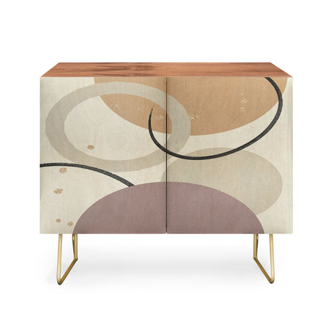 Sheila Wenzel-Ganny Neutral Color Abstract Credenza