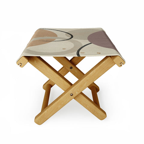 Sheila Wenzel-Ganny Neutral Color Abstract Folding Stool