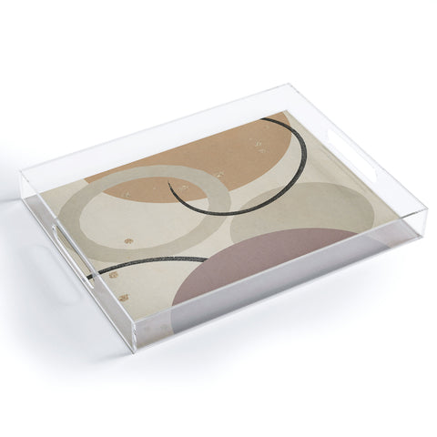 Sheila Wenzel-Ganny Neutral Color Abstract Acrylic Tray