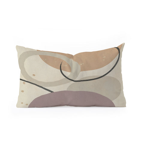 Sheila Wenzel-Ganny Neutral Color Abstract Oblong Throw Pillow