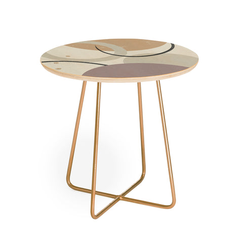 Sheila Wenzel-Ganny Neutral Color Abstract Round Side Table