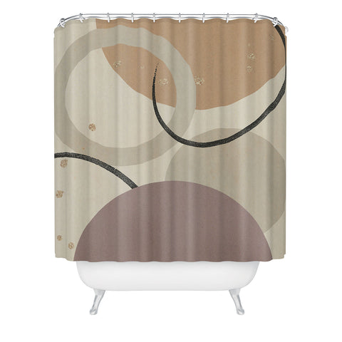 Sheila Wenzel-Ganny Neutral Color Abstract Shower Curtain